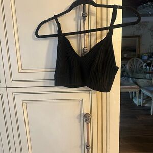 Wild Fable Black Ribbed Sleeveless Tank Top